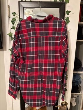 Weatherproof Red and Black Plaid Button-Down Shirt